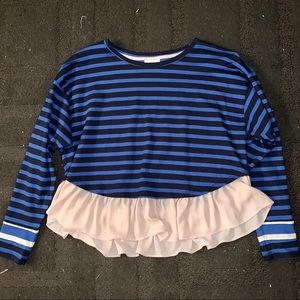 Striped Blue and Pink Blouse Deletta/Anthro